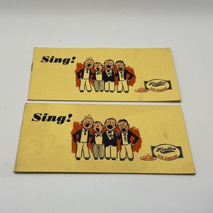 2 Vintage 1959 Hendlers Ice Cream Kewpie Advertising Sing! Books Songs Pamphlet