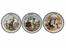 3x Große Vintage Wandteller (25cm) - Alessandra Italy - Handbemalt