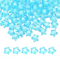 250 Stk. Acryl Sternperlen 11Mm, Seeblau, DIY Schmuck, Partydekoration