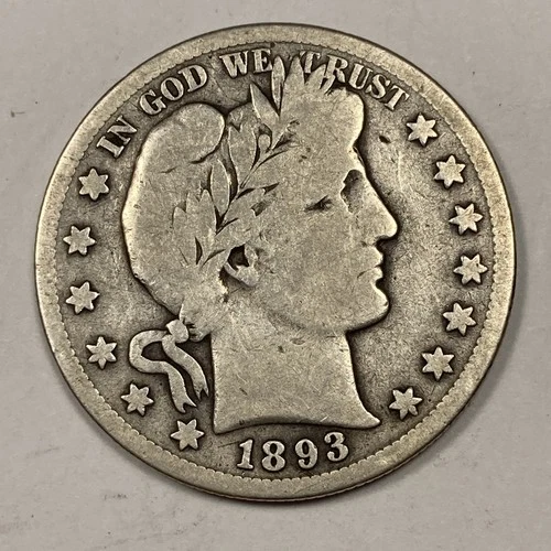 1893-S Barber Half .50. Choice Very Good.