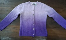 Vintage Pout Lambswool Ombre Dip dye Flower Button Cardigan Sweater