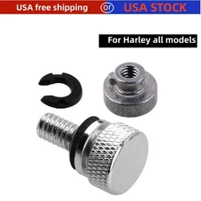2x Chrome Rear Seat Bolt Fender Screw Nut Mount Kit For Harley Davidson 1986-24