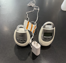 VTech DM221 Digital Audio Baby Monitor Set Parent Baby Units White Cords TESTED