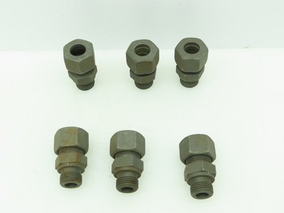 VOSS Steel Flareless Metric Straight Male Connector 16mm Tube  1/2 BSPP Lot of 6