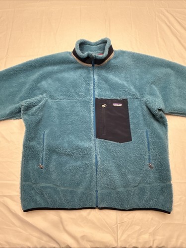 Patagonia 2XL Classic Retro X Jacket Blue Deep Pile Fleece Common Threads Vtg