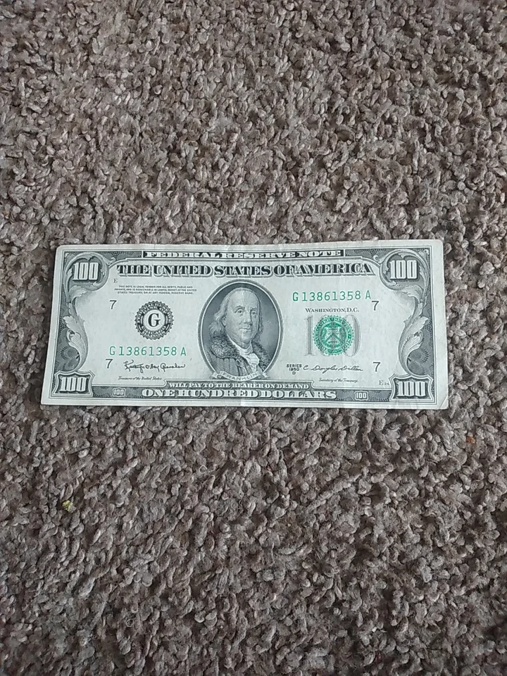 1950 D (G) $100 One Hundred Dollar Bill Federal Reserve Note Vintage G13861358A - Image 3 of 4