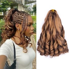 12" French Curl Braiding Hair - 8 Packs Pre-Stretched Curly Extensions for Braid