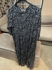 Maternity Dress Uk16 In Black And Blue Print From Tu