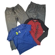 Under Armour Youth Large 4 Pc Lot Joggers Performance Shirts Athletic
