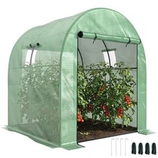 Image of Outsunny 1.8 x 1.8 x 2m Polytunnel Greenhouse with Doors and Mesh Windows