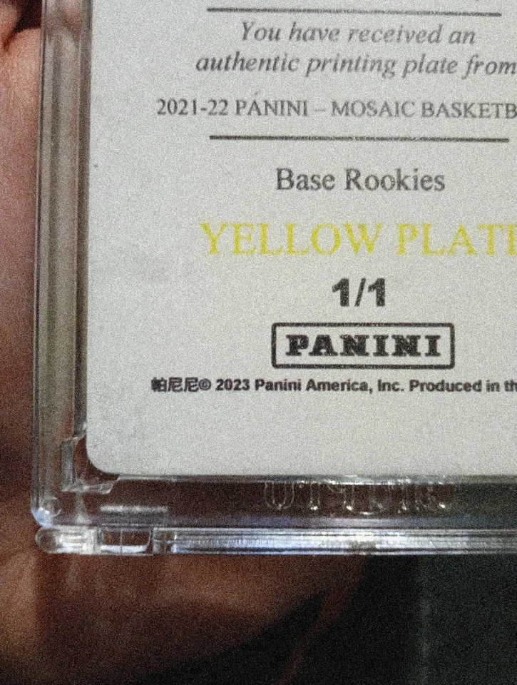 2021-22 Panini Mosaic Moses Moody Yellow Printing Plate 1/1 Card #211 - Image 3 of 4