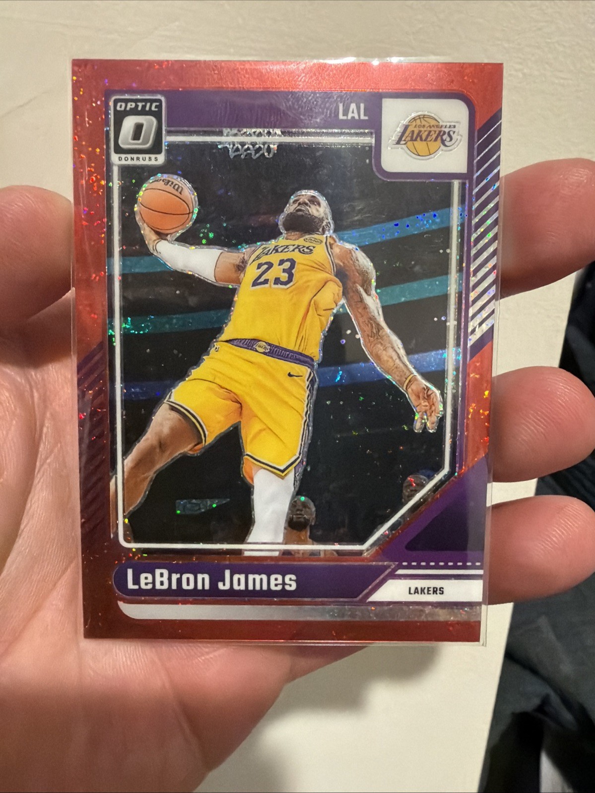 2024-25 Panini Donruss Optic - LeBron James #148 Red Glitter Prizm /75