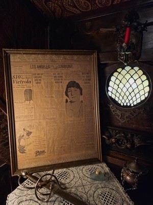 Original 1916 Los Angeles Tribune Newspaper Framed Antique LA History