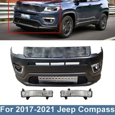 Front Bumper Assembly & Upper Lower Grille Fits For 2017-2021 Jeep Compass