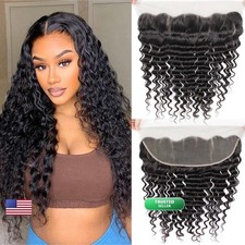 CHEEON 13x4 HD Lace Frontal 16in Brazilian Deep Wave Virgin Hair 150 Density