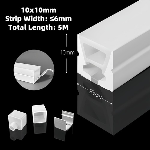 Silicone LED Channel System, 16.4Ft/5M White DIY LED Neon Rope Light IP67 Wat... - Picture 2 of 6