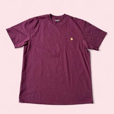 Carhartt Dark Red TShirt Men's Size XL Retro Embroidered Workwear Logo Tee Shirt