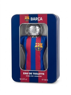 FC BARCELONA ~ BARCA Cologne Jersey Bottle & Tin 3.4 oz EDT Authentic NEW  