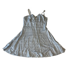 Cbr Mini Dress Womens Size S Multicolor Blue Ditsy Floral Back Zip Strappy