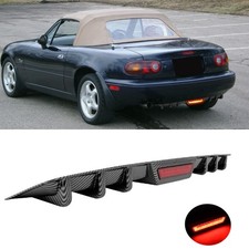 34 Rear Bumper Diffuser Led Brake Light Carbon Fiber Style For Mazda Mx-5 Miata 34 Rear Bumper Diffuser Led Brake Light Carbon Fiber Style For Mazda Mx-5 Miata