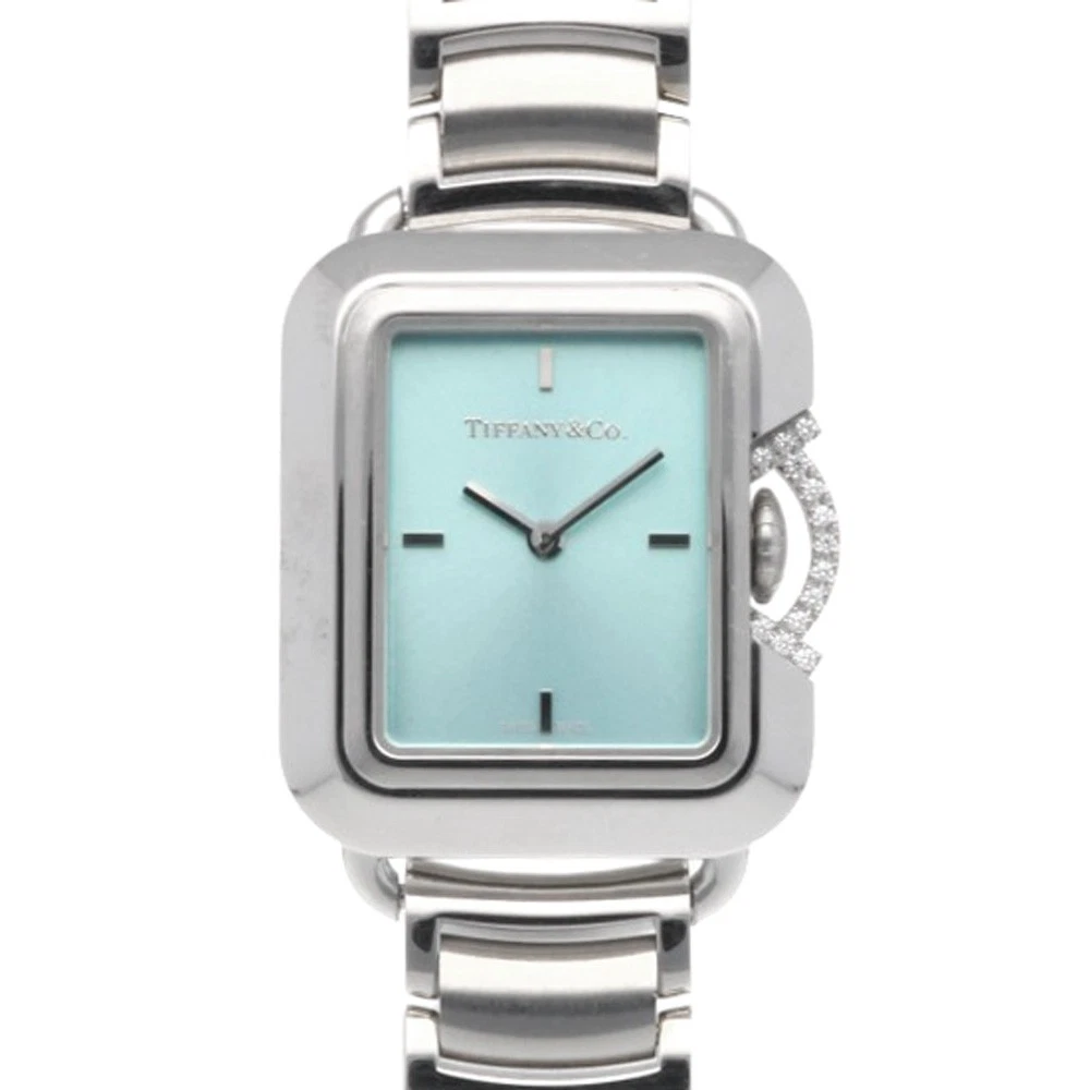 Tiffany & Co. Stainless Steel Band Rectangle Wristwatches for sale