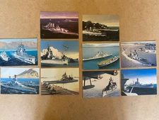 10 TEN ROYAL NAVY SHIP NAVAL art postcards BATTLESHIPS, CRUIER, AIRCRAFT CARRIER
