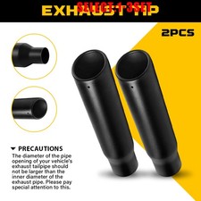 18 Long Black Exhaust Tips 2.5 Inlet 4 Outlet Stainless Steel Material 2-6x