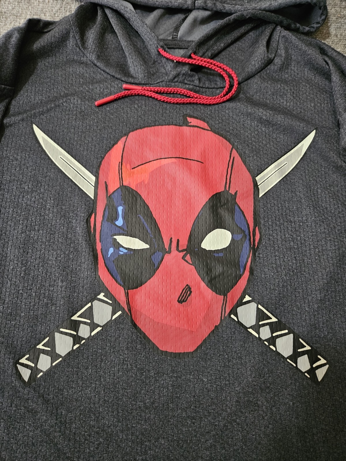 Marvel Deadpool Lightweight Grey Pullover Hoodie … - image 3