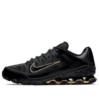 Nike Reax 8 TR Mesh Black Gold Lace up Running Sneakers 621716-020 Men's Sizes
