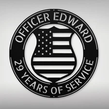 Custom Police Badge Metal Sign Perfect Gift for Law Enforcement Officers