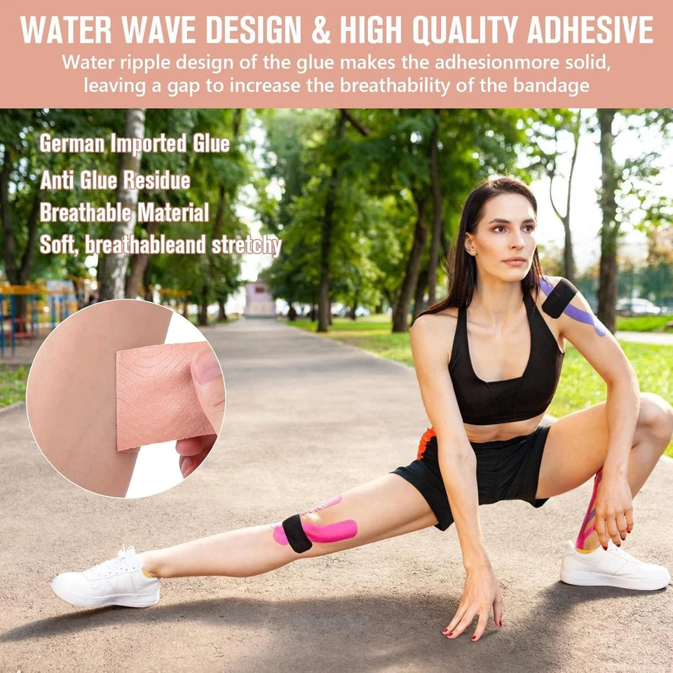 Кинезиологическая лента 3 рулона спортивная поддержка мышц эластичная физиотерапевтическая - Изображение 4 из 4