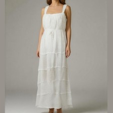 Reformation Nordstrom Ivie Tiered Maxi Sundress White XL NWT