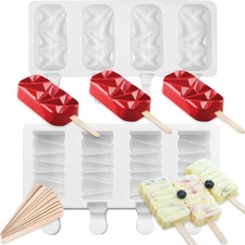 Ice Cream Popsicle Silicone Mold Set of 2, 8-Cavity 11.81 7.87 2.36inch, GT-7