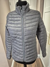 Esmara Grey Quilted Jacket Uk 12 Bnwt With Storage Bag Autumn Winter