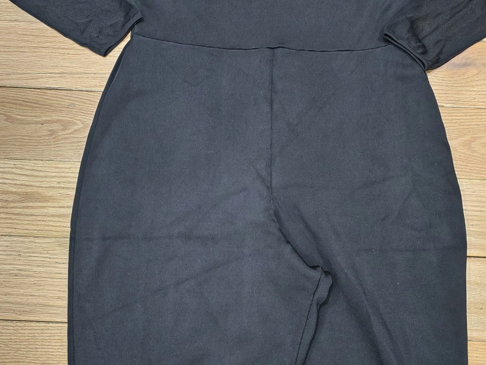 NUEVO SIN ETIQUETAS Ralph Lauren Púrpura Negro Transparente y Opaco Suéter Elástico Mono Talla XL Foto 3 de 4