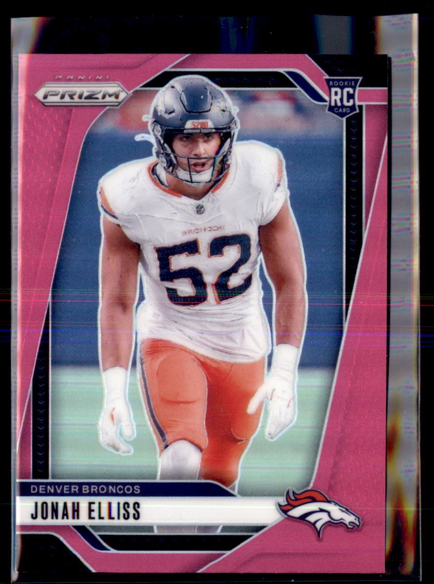 2024 Panini Prizm Football Pink Prizm Jonah Elliss  Denver Broncos 356 Rookie C