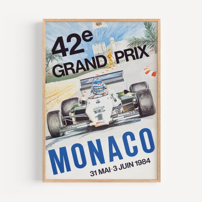 Monaco Grand Prix 1984 Poster Print Wall Art | Framed or Unframed