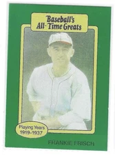 Frankie Frisch 1987 Hygrade Baseball's All-Time Greats (No Logo) Cardinals
