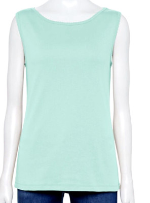 Croft & Barrow T-Shirt Tank Top Crew 100% cotton Mint green Women ~ XXL 16-18