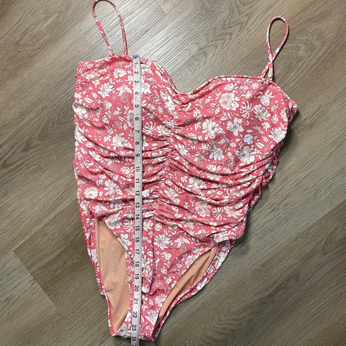 NWT J. Crew Ruched sweetheart one-piece swimsuit tossed floral size 20 pink 2X - Picture 7 of 13