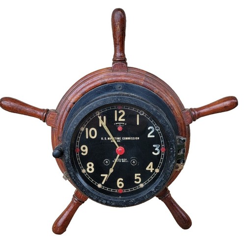 Chelsea Clock Co U.S. Maritime Commission Marine Ship Clock Brass