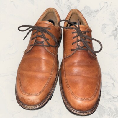 203. ECCO Mens Holton Leather Oxfords Apron Toe Cognac Brown Tan 10 Ecco Holton Apron Toe Tie Cognac | Eneslow main image 2