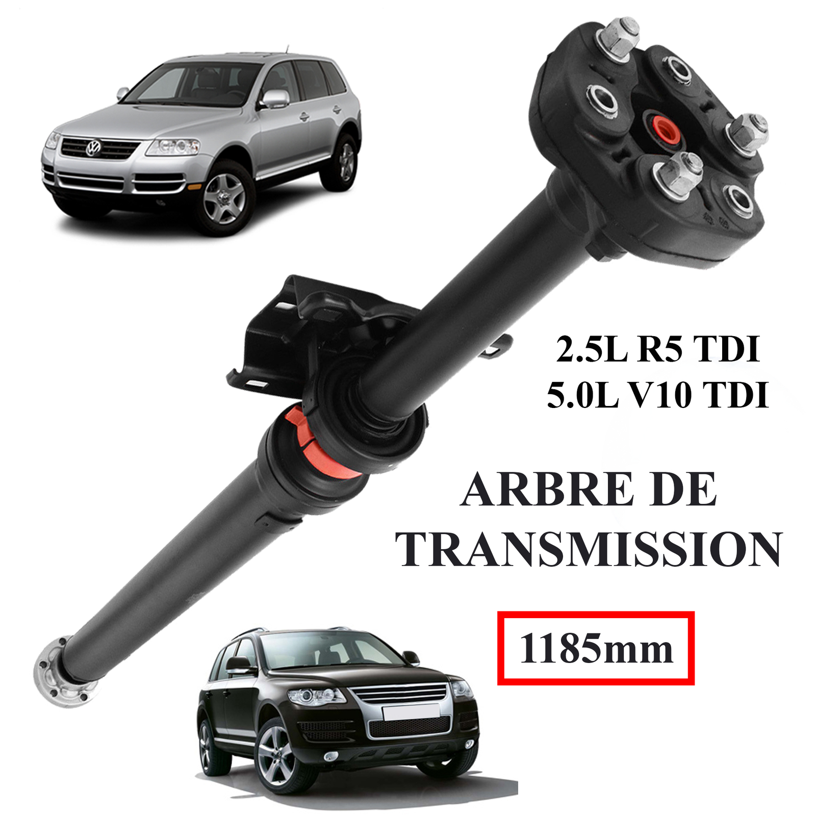 Arbre De Transmission Arrière Pour VW Touareg 2.5L & 5.0L TDI - Réf. 7L6521102B à F, Longueur 1185 Mm