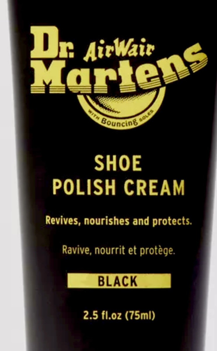 Dr Martens BLACK Shoe Polish Cream Doctor Martens 75ml ENGLAND