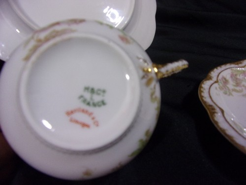 Haviland Co Limoges France Scalloped Double Gold 3 pc Cup-Saucer & 8.5" Plate - Picture 19 of 21