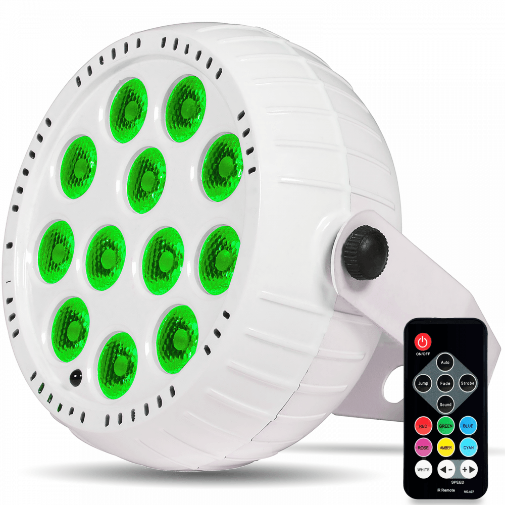 QTX BATPAR-18 White Rechargeable Mini 18W LED PAR Can Light DJ Stage inc Remote