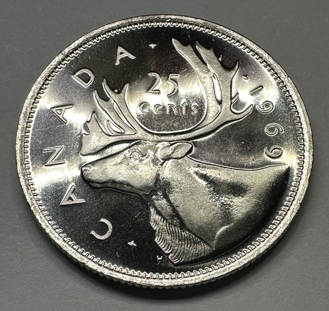 1969 Canadian 25Cent Quarter Proof-Like Coin Uncirculated Directly