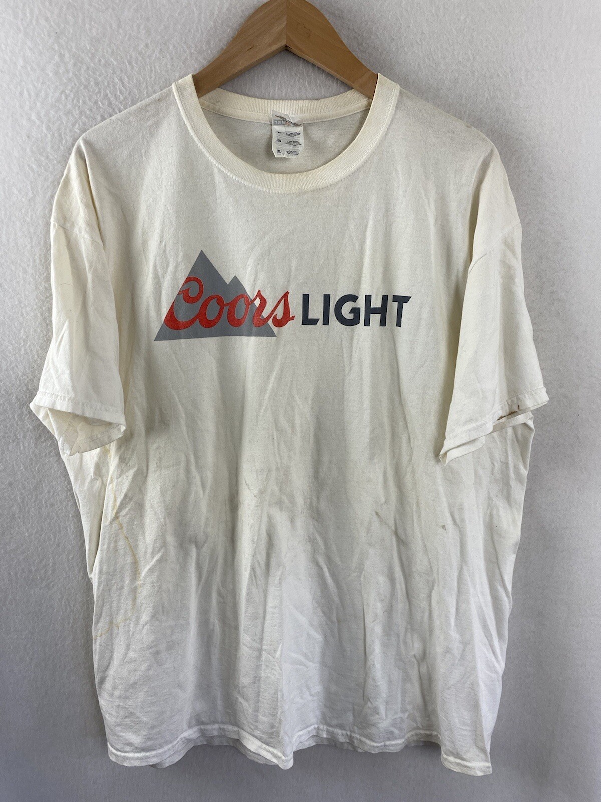 Early 2000s Coors Light Graphic T Shirt White XL Jerz… Gem
