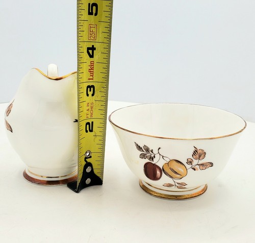 Vintage Royal Chelsea English Bone China Floral Petite Sugar Bowl & Creamer Set - Picture 5 of 9