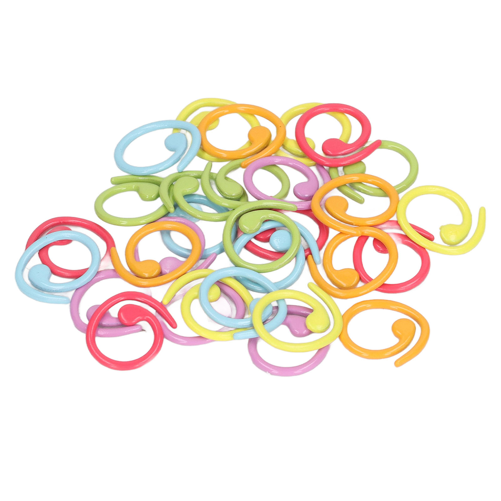 Knitting Stitch Rings Delicate 30pcs Metal Random Color Crochet Stitch